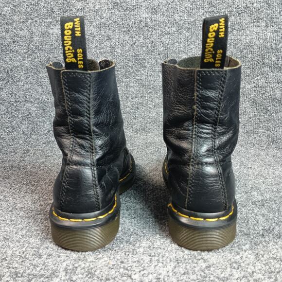 Dr Martens Boots Women Size 5 Black 1460 Pascal Leather Combat 8 Eyelet - Picture 3 of 8